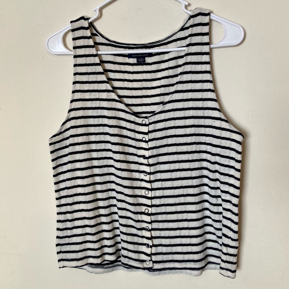 American Eagle women’s knit button up tank size large